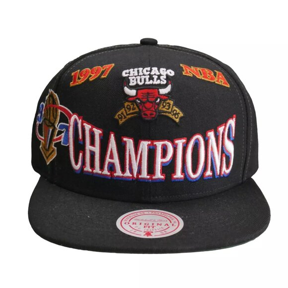 Chicago Bulls 1997 NBA Champions Snapback Hat Mitchell & Ness Vintage 90's NWT! - Picture 4 of 9
